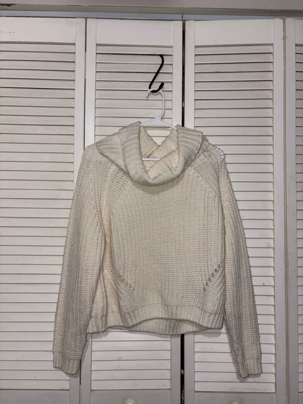 moon & madison Cream Cowl-Neck Knit Sweater